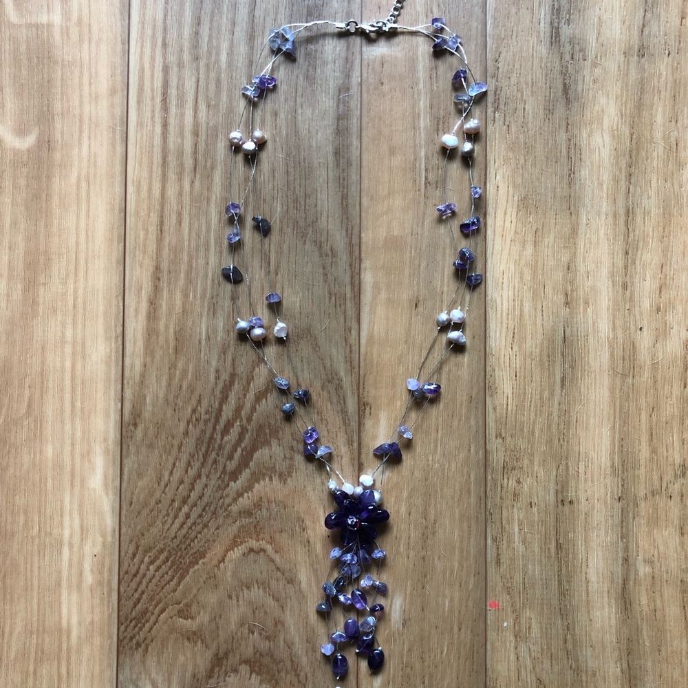 Amethyst and Fresh Water Pearl Necklace
